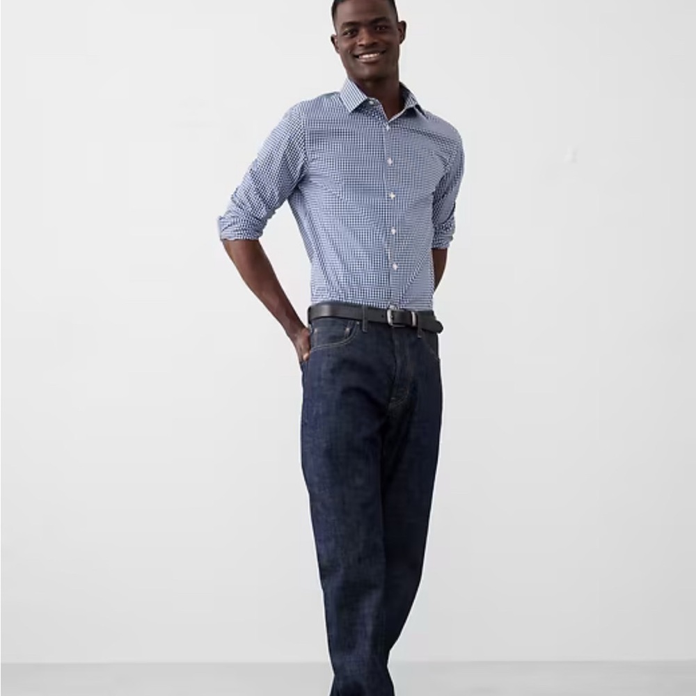 Brand new Banana Republic Blue Checkered Dress Shirt